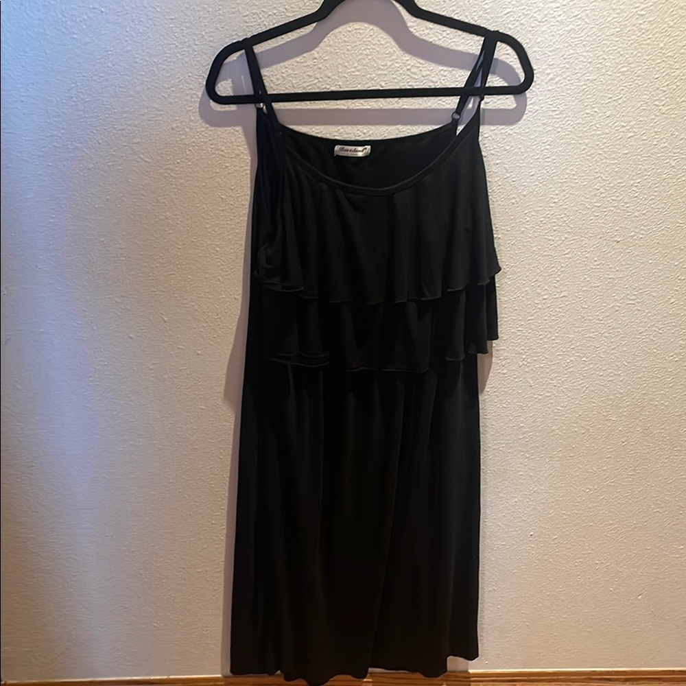 Bearsland Black Spaghetti Strap Midi Nursing Sundress